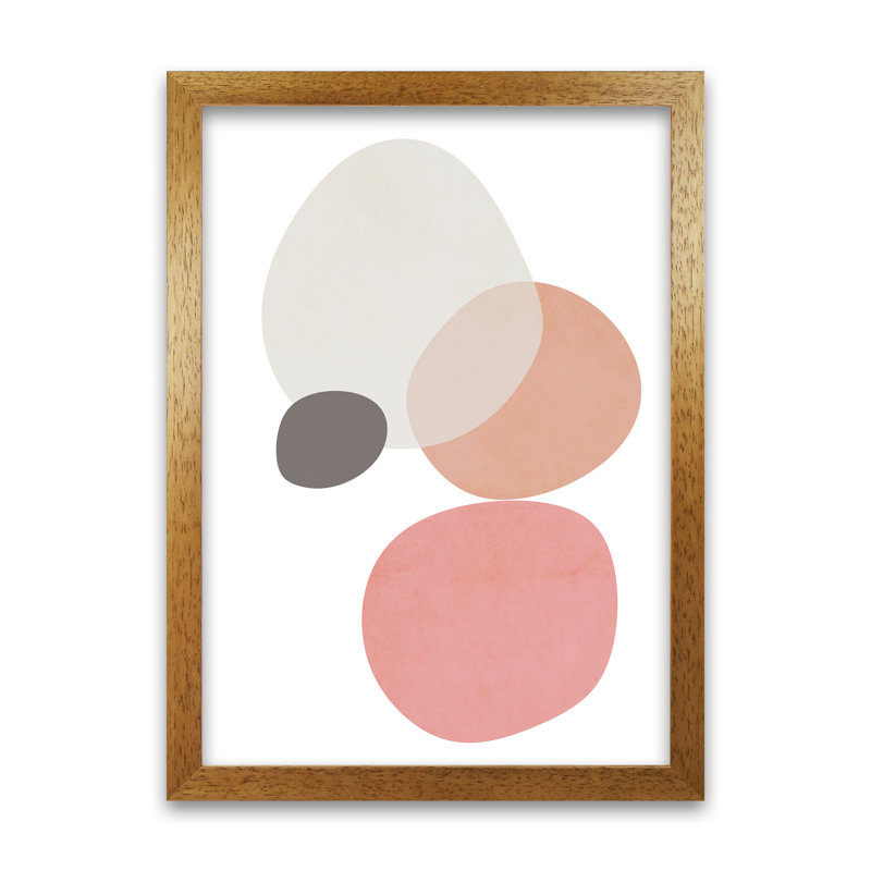 Pink And Grey Nursery B - Print, Oak Frame, 59cm H x 42cm W x 3cm D