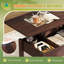 Table basse, table basse à plateau relevable avec 2 tiroirs, grand rangement et tablette ouverte, plateau de table relevable pour le salon, table de salle à manger-1797892204