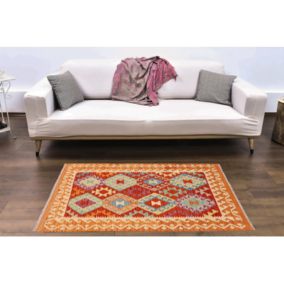 Tapis beige / bleu / doré en laine noué à la main Gloristine