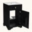 Meuble-lavabo de salle de bain avec lavabo en céramique et support de rangement fixé à la porte-554197958