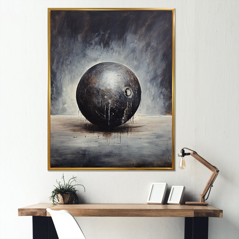 «Bowling Slate Strike» sur toile, Cadre flottant doré, H 32 po x l 24 po x P 1 po