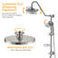 Pommes de douche à haute pression avec douchette combinée avec valve brute et barre coulissante réglable-120348310