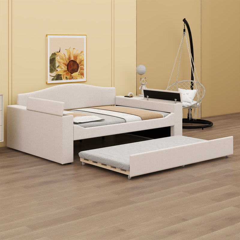 Upholstered Daybed, Full, Beige