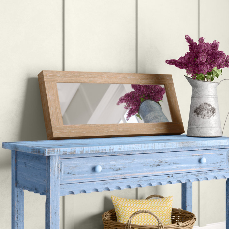 Ashwood Rectangular Wall Mirror with Distressed Woodgrain Frame, Ashwood