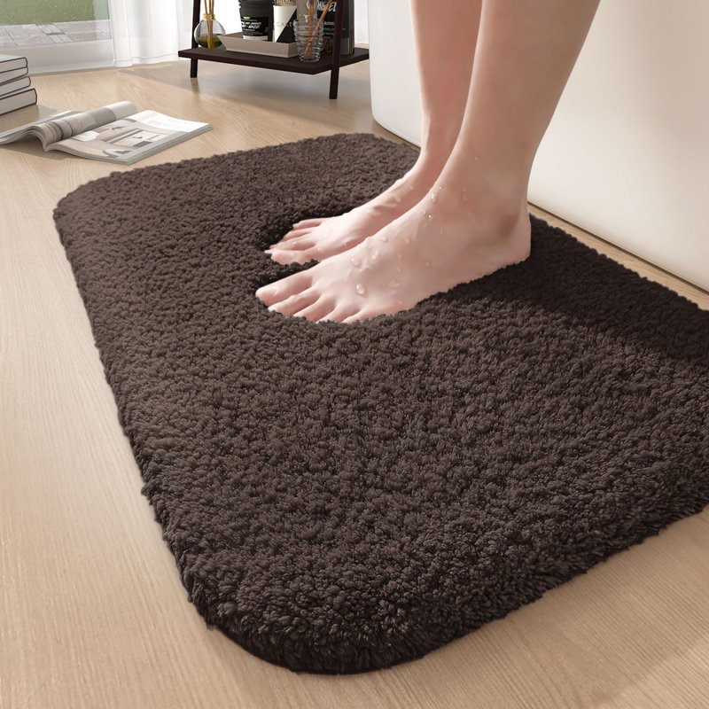 Non-Slip Bath Rug, Dark Brown, 32" L x 20" W