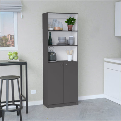 Home 2-Door Bookcase, Modern Storage Unit With Dual Doors And Multi-Tier Shelves