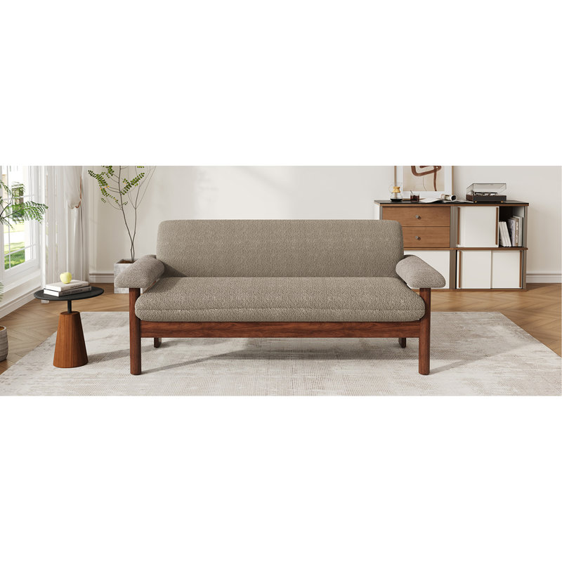 Canapé 2 places avec causeuse Modern, Polyester brun, Brown