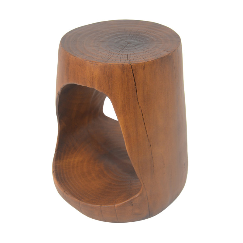 MGO Hollow Side Table, Wood-Like Texture,Antique Brown Color