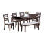 Ensemble de salle à manger 6 pièces de style contemporain avec banc de rangement et 4 chaises d'appoint