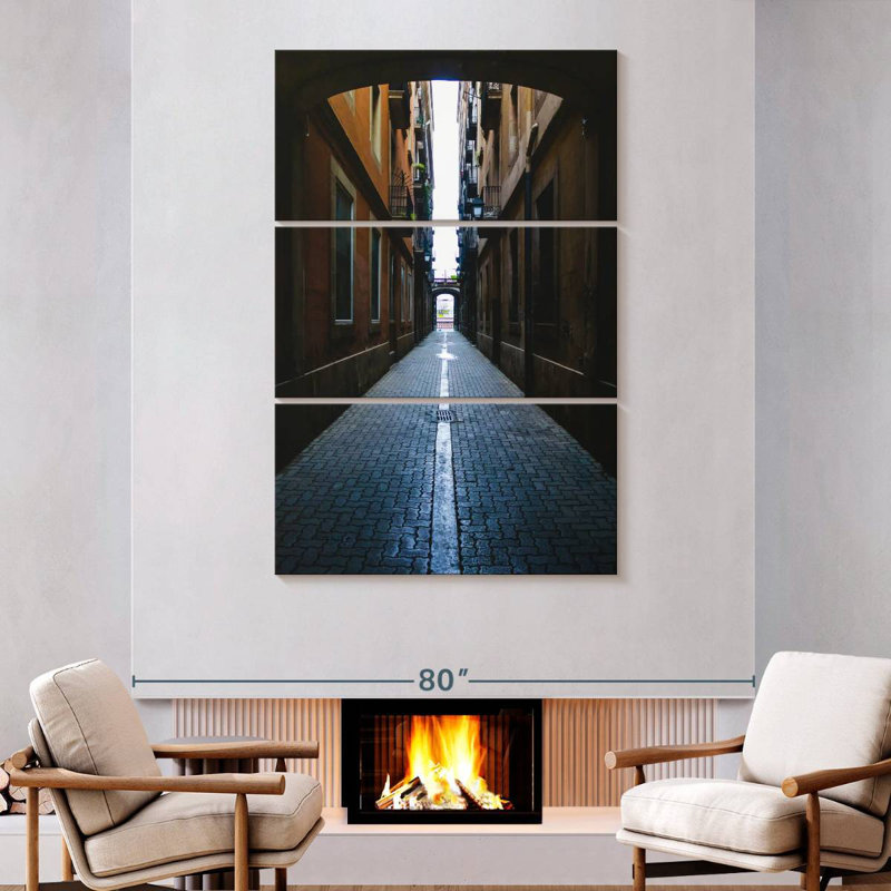 Rue Sirci gothique de Barcelone, H 74 po x l 48 po