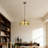 Stained Glass Pendant Light, Mission Style Geometric Pattern Ceiling Light