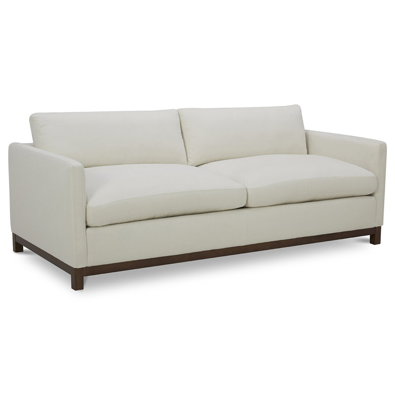 Canapé rembourré Liz, Coton Flanigan, Marron foncé, H 32,28 po x l 84,25 po x P 39,37 po