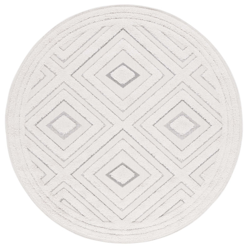 Amrou Performance Geometric Indoor/Outdoor Area Rug, Round 6'7"