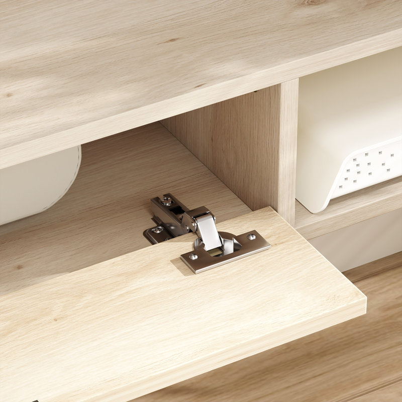 Unfinished Floating TV Stand for TVs up to 50", Natural wood