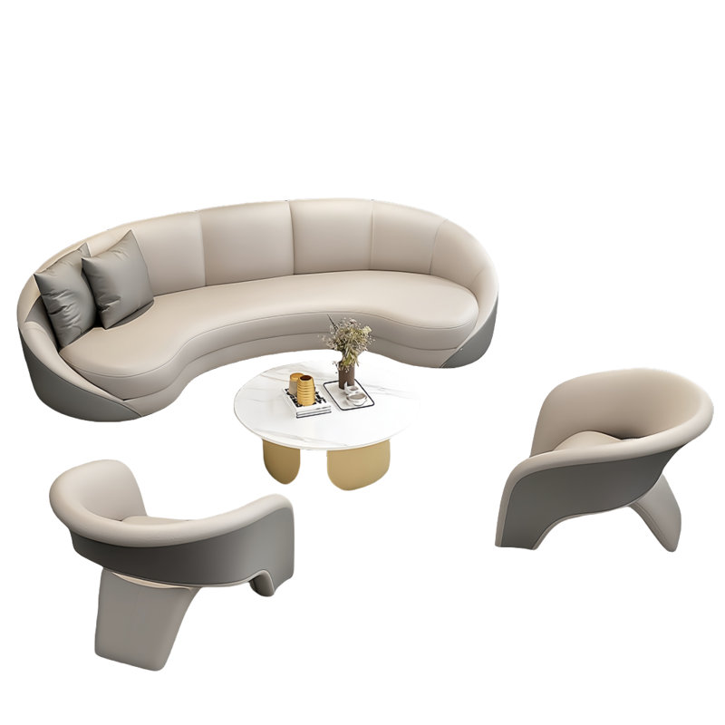 Combinaison de table basse Curvilinear, Gris / Blanc cassé