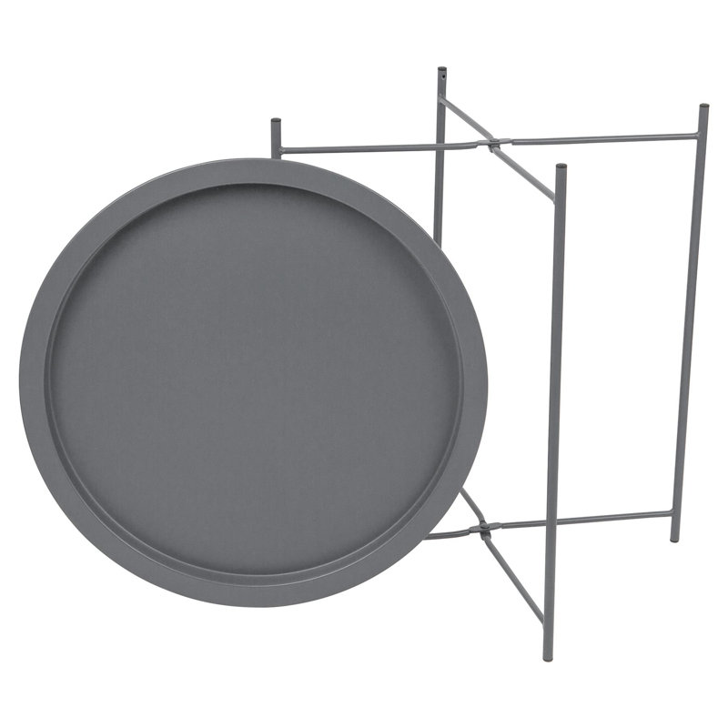 Harbour Housewares Round Steel Tray Table, Grey