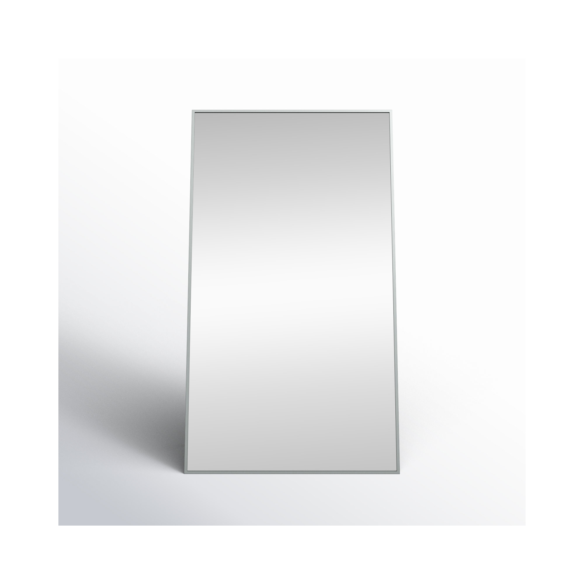 Sabine Metal Rectangle Floor Mirror, 60" x 36", Silver