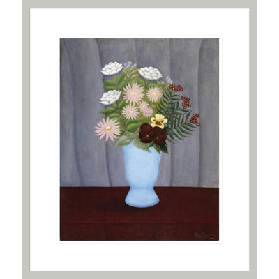 «Garden Flowers» par Henri Rousseau - Impression Giclée sur cadre