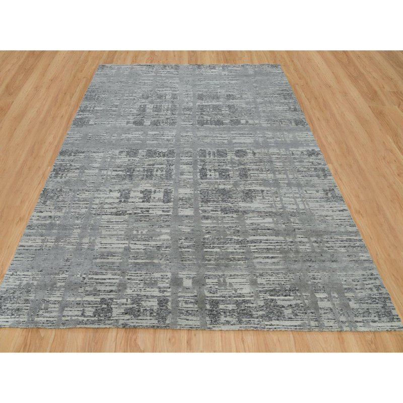Tapis unique en acrylique gris 8 pi x 10 pi Sadra