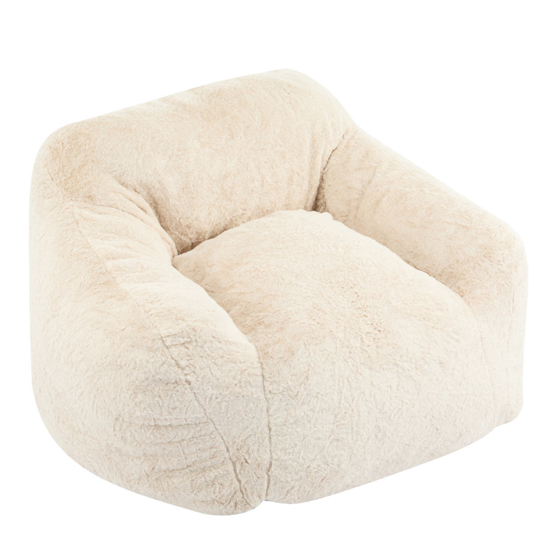 Indoor Armchair - Style Beige Bean Bag, Classic Look, Ultra Soft Fabric, Breathable Foam, Ergonomic For Work And Leisure Structured Silhouette, Supportive , Personalized Ideal Small Living Areas