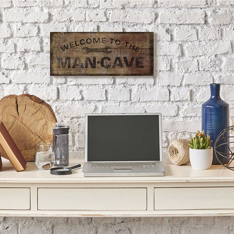 Impression sur toile, "man cave tools texture word design, Toile tendue, H 10 po x l 24 po x P 1,5 po