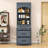 Sleek Freestanding Tall Kitchen Pantry with Faux Marble Countertop, Adjustable Shelf and Drawers-1393173484-1393173487