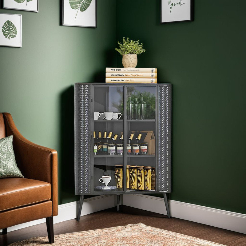 Armoire à vin de coin en verre trempé, peu encombrante et multifonctionnelle?