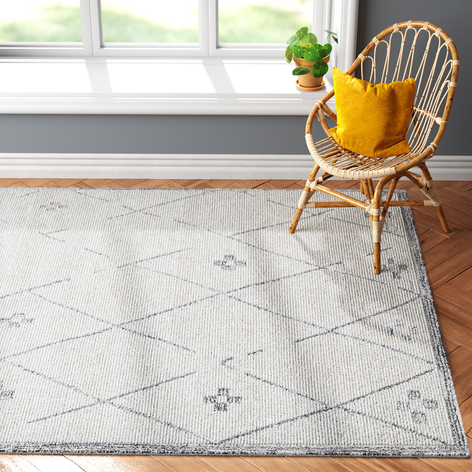Carolan Hand-Tufted Wool Rug, Rectangle 6' x 9'