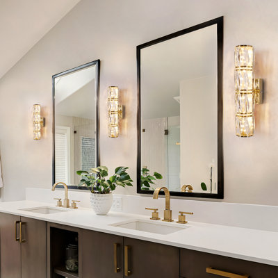 Modern Luxury Crystal Wall Sconce,4-tier Contemporary Crystal Vanity Light Sparkling Crystal Wall Sconce For Bedroom & Hallway