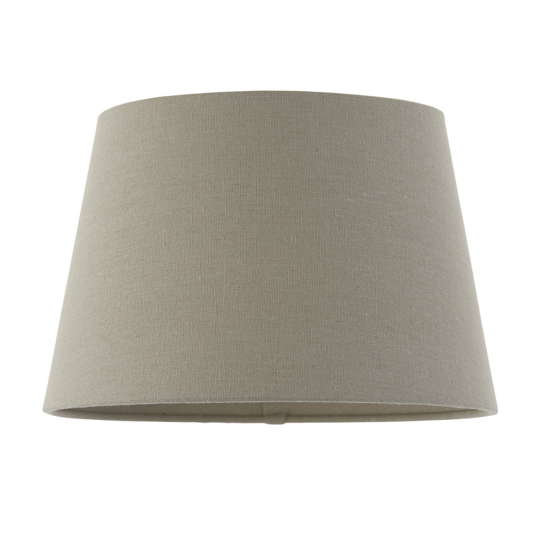 Orpington Fabric Drum Lamp Shade, Grey, 17cm H x 26cm W x 26cm D