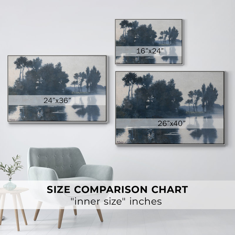 Paysage rétro - DCCLLXI, Toile avec cadre blanc, H 17 po x l 25 po x P 2 po