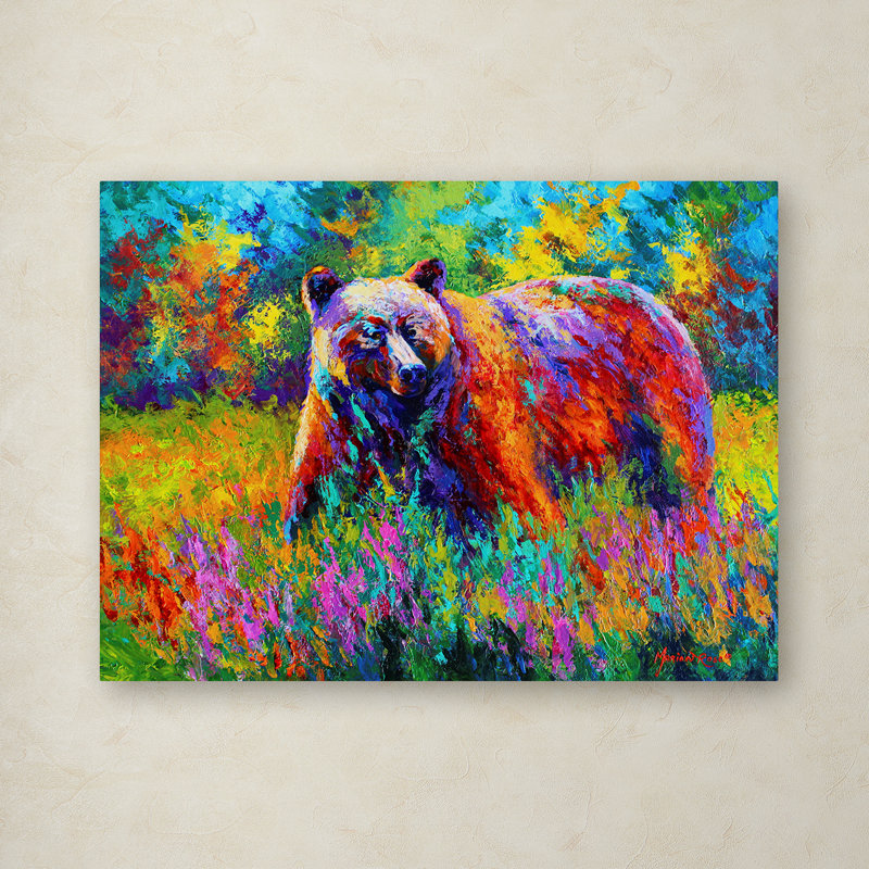 «Grizz on Guard» par Marion Rose, reproduction sur toile, H 14 po x l 19 po x P 2 po