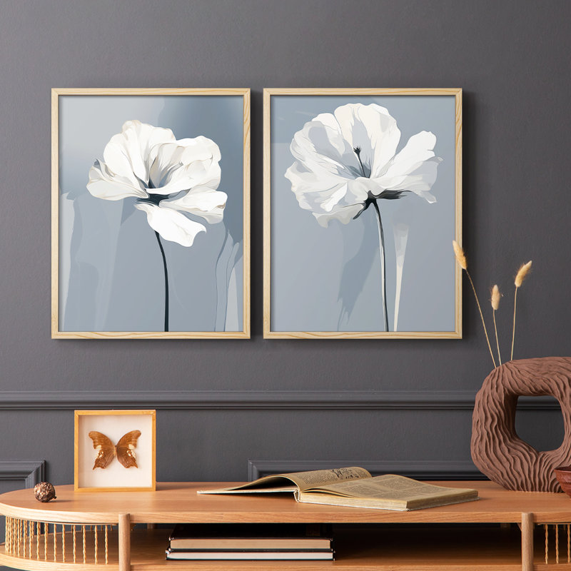 Série FLORAL CDXL - reproduction encadrée de qualité supérieure - prête à être accrochée - aucun clou requis - aucun clou requis
