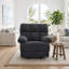 Fauteuil inclinable à bascule manuel de 84 cm (33 po) avec appui-tête moelleux et accoudoirs rembourrés, tissu gris foncé