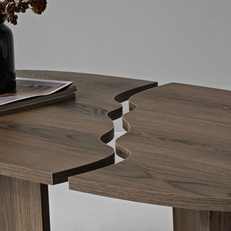 Modern Coffee Table, Walnut Colour, 47.2 x 15.0 x 23.6 inches | 100% Melamine Coated Chipboard, Thickness: 0.7 inches, PVC Edgebands | Stylish Design, Easy Assembly, Ideal for Living Room & Lounge Spaces