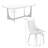 Basilios 7 Piece Modern Trestle Dining Set with Gray Fabric Chairs