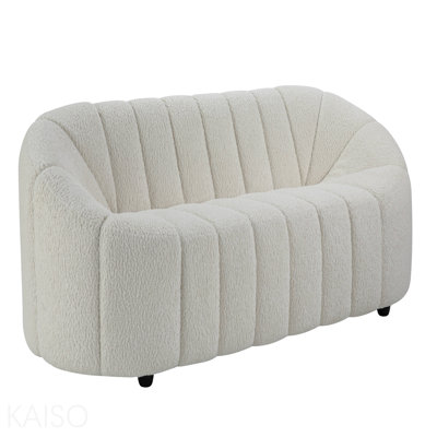 Canapé en sherpa blanc Teddy