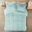 Édredon simple / simple TG - bleu, fourrure longue à poils longs, mini fourrure bleue, envers-125444771