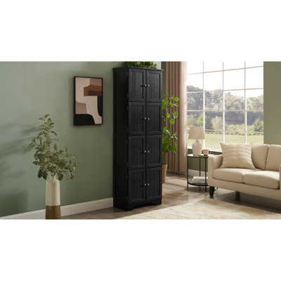Modern Pantry Cabinets Mdf Storage With 8 Doors For Kitchen And Living