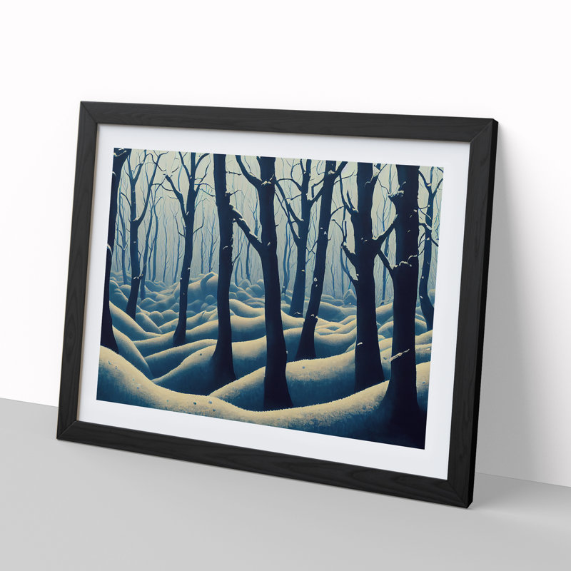 XH1022-10199X Winter Forest Vol.6 - Single Picture Frame Print, Black, 46cm H x 64cm W x 2cm D