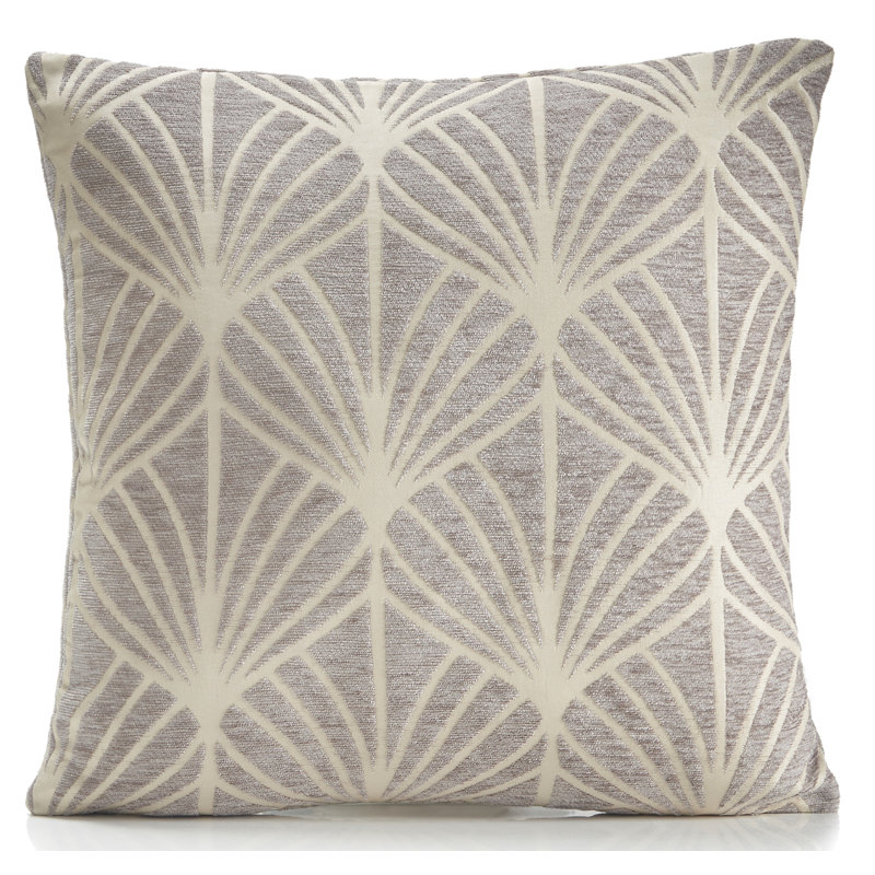 Cabreriza Geometric Silver Square Throw Pillow Cover, SIlver