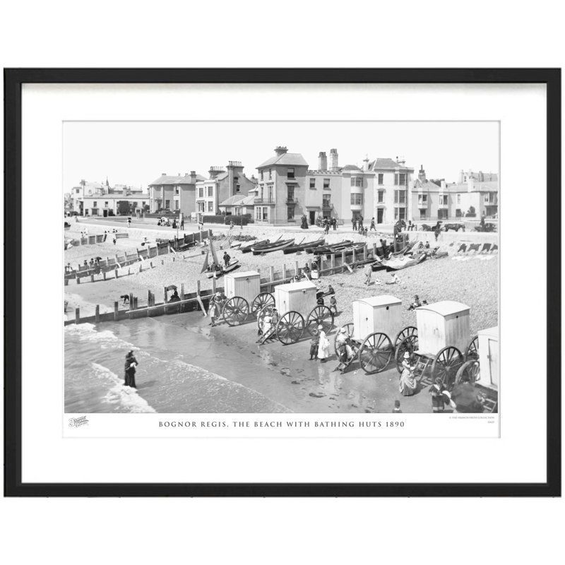 Bognor Regis, The Beach With Bathing Huts 1890 by Francis Frith - Single Picture Frame Print, 45cm H x 60cm W x 2.3cm D