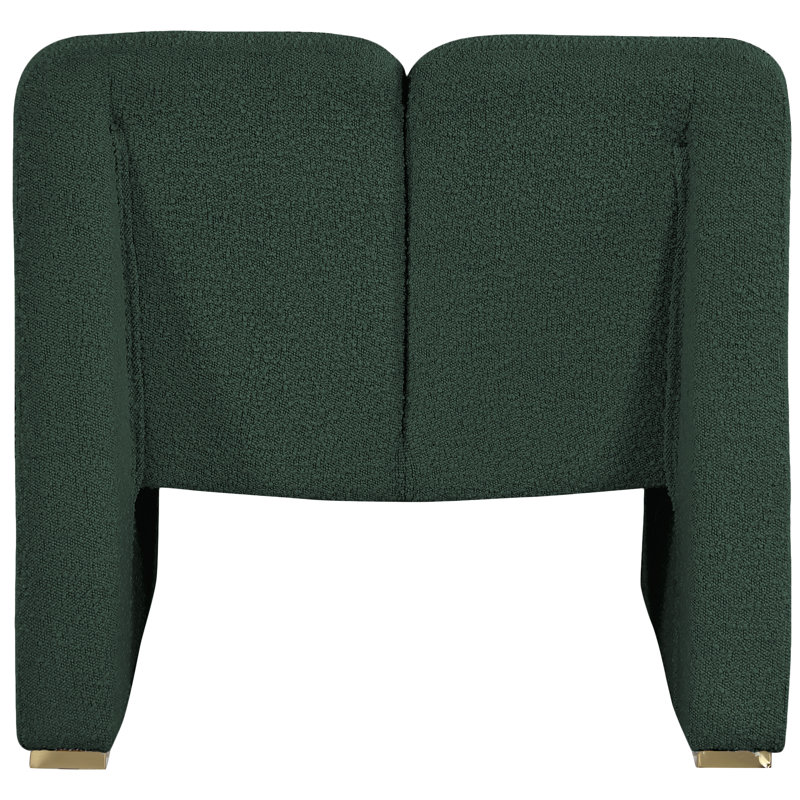Iyesha Upholstered Slipper Chair, Green Boucle Fabric