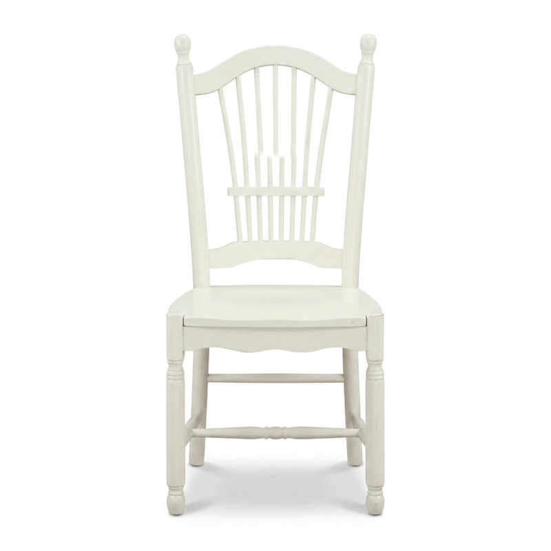 Ensemble de table à manger rectangulaire 7 pièces en bois d'hévéa blanc lin