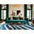 Washable Blue Ombre Waves Coastal Area Rug-1821897345