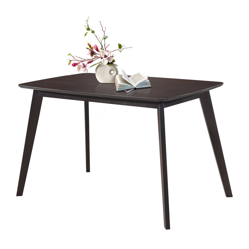Brittnae Oak Solid Wood Dining Table, Espresso