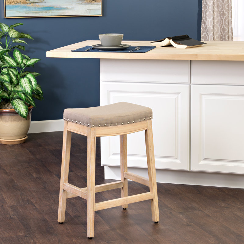 Tabouret de comptoir 24 po Windham, Mastic brun / cadre naturel