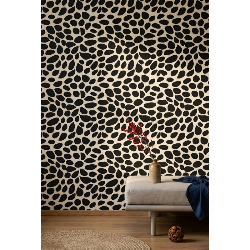 Papier peint à pois dalmatiens, style abstrait, moderne et minimaliste. Fresque murale., Peel and Stick