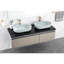 Lavabo de salle de bain moderne - 24 po Rectangulaire, ABS bleu, installation sur le comptoir, hygiénique, impact, vidange rapide, lavabo ovale 24 po x 14 po au-dessus du comptoir, à gratter, drainage rapide
