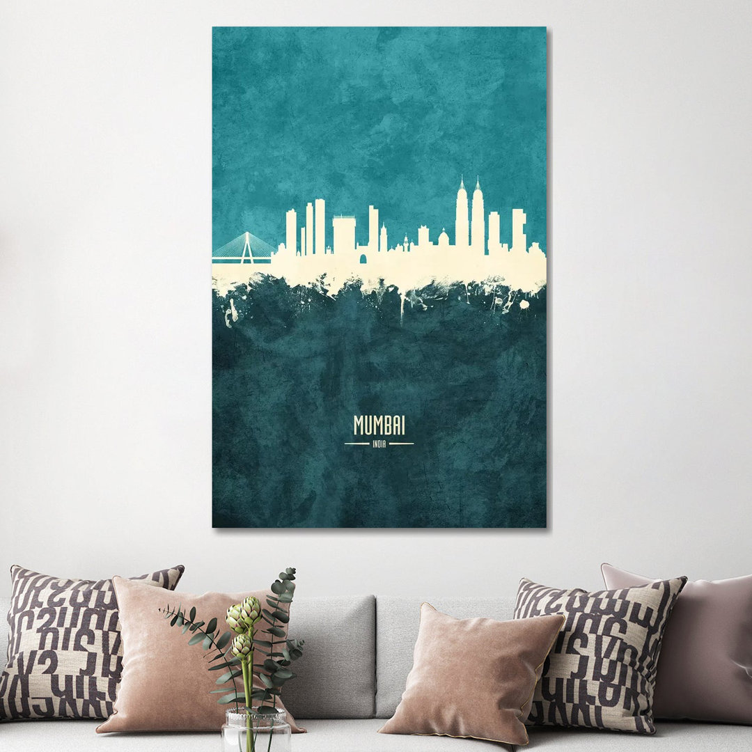 Mumbai Skyline India Bombay by Michael Tompsett - Wrapped Canvas Print